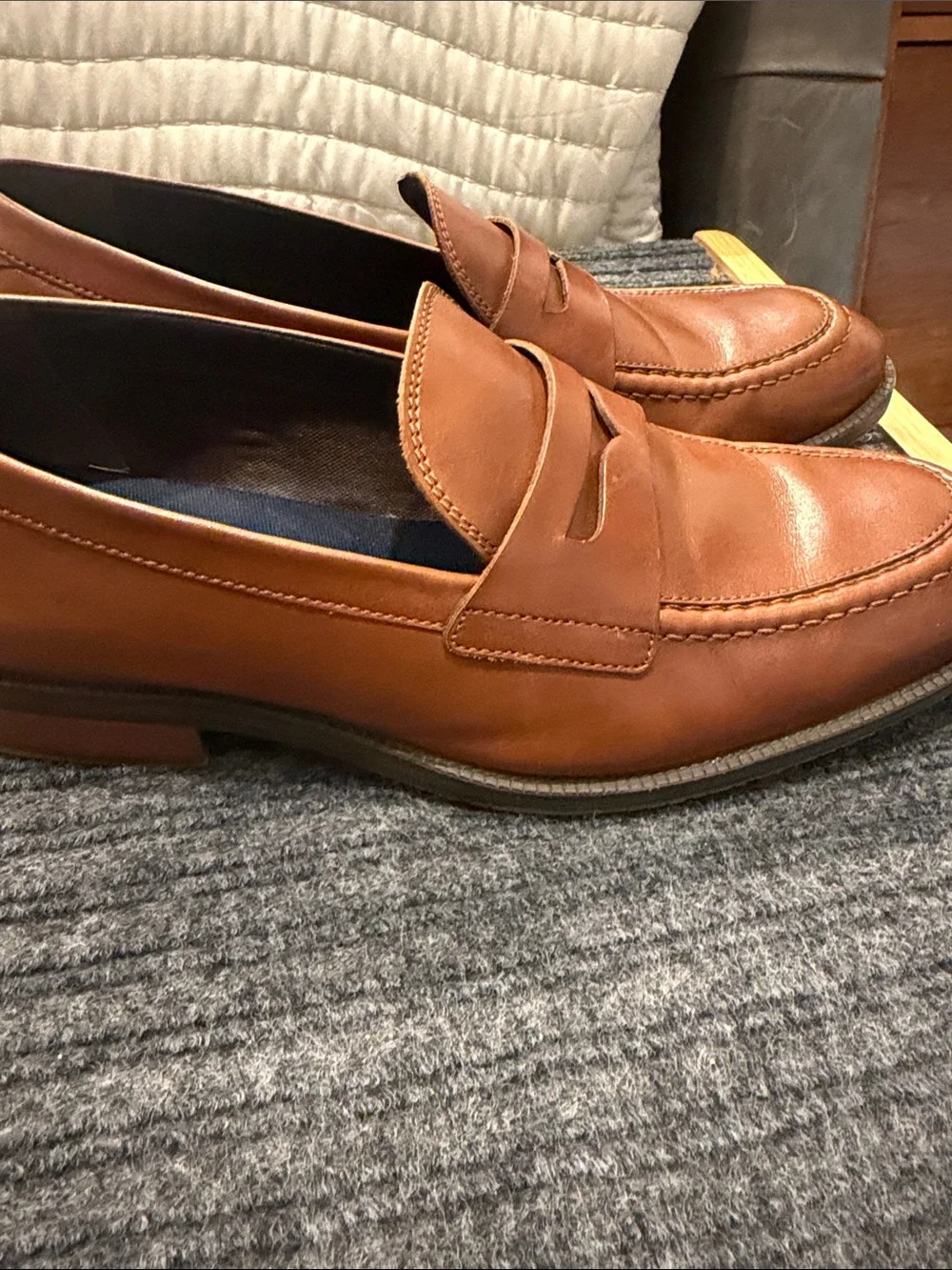 Cole Haan Chestnut Brown Leather Penny Loafers